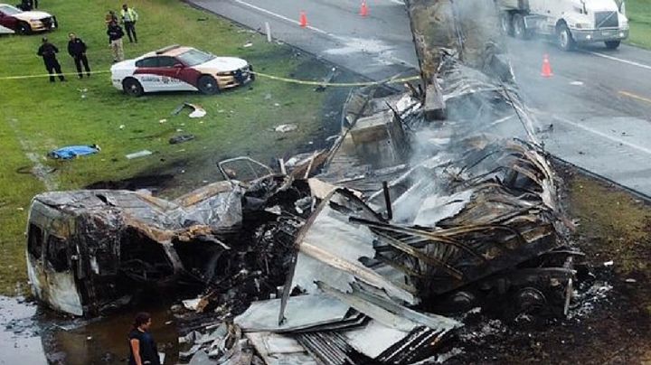 Los 26 pasajeros de la Van que chocó en Tamaulipas eran de una sola familia; murieron calcinados