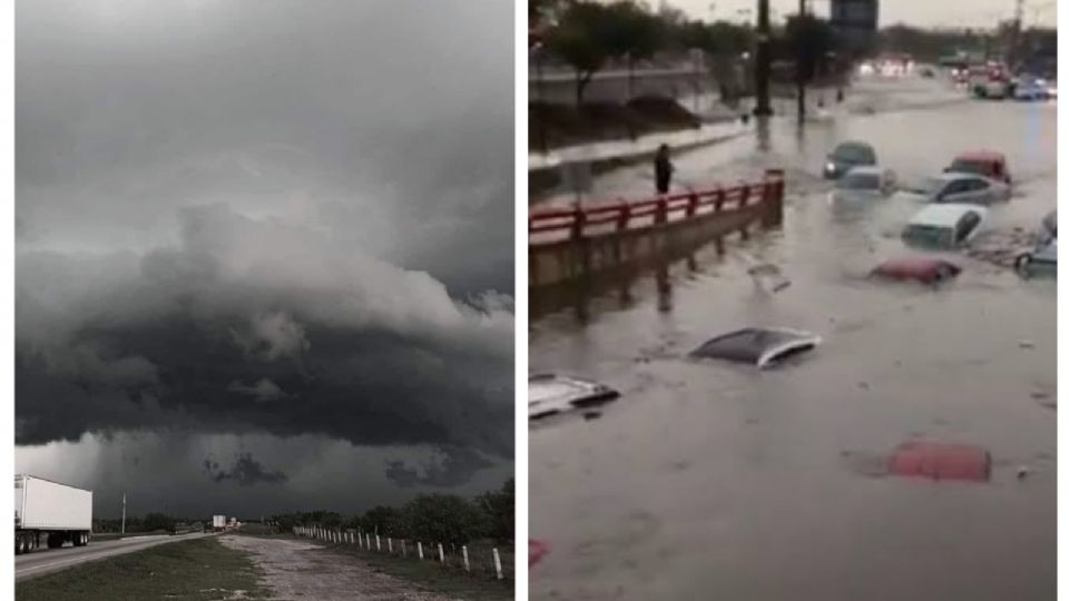 autos quedaron bajo e agua luego de que se registró la tormenta en Sabinas.