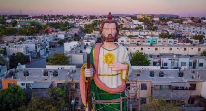 San Judas gigante sorprende a habitantes de Culiacán, Sinaloa; mide 18 metros