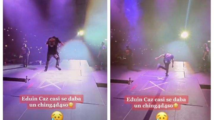 Eduin Caz vuelve a sufrir aparatosa caída en otro concierto | VIDEO