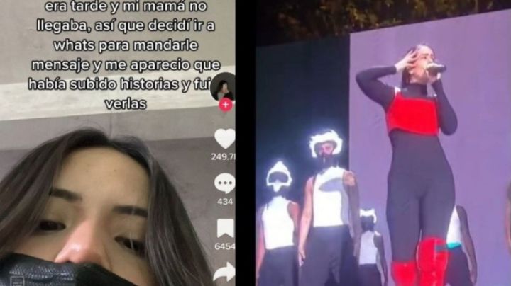 Joven preocupada por saber dónde estaba su mama; ella feliz en el concierto de Rosalía