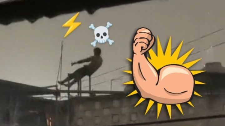 ¡Ni la lluvia lo detuvo! Joven hace ejercicio bajo tormenta con granizo | VIDEO