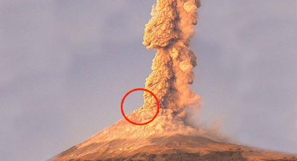 Imagen del volcán Popocatépetl formando lava y lanzando ceniza