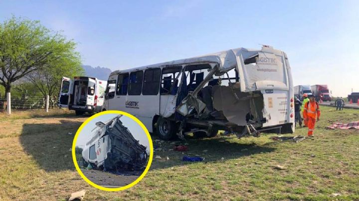 Choque de tráiler y transporte de personal deja un muerto y 9 heridos