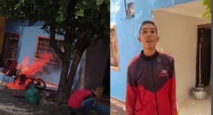 Repartidor llora al perder su motocicleta por un incendio; conmueve en redes sociales