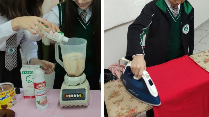 Dan a alumnos de primaria clases para aprender labores domésticas