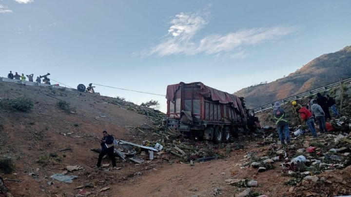 Vuelca camión y hay 8 muertos; llevaba flores para vender el Día de las Madres