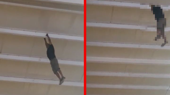 Migrante sufre caída tras colgarse del techo en una empresa de Nuevo León | VIDEO