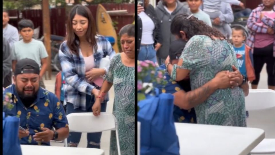 La mujer lo sorprendió de la manera menos esperada, cautivando a los usuarios por la tierna escena