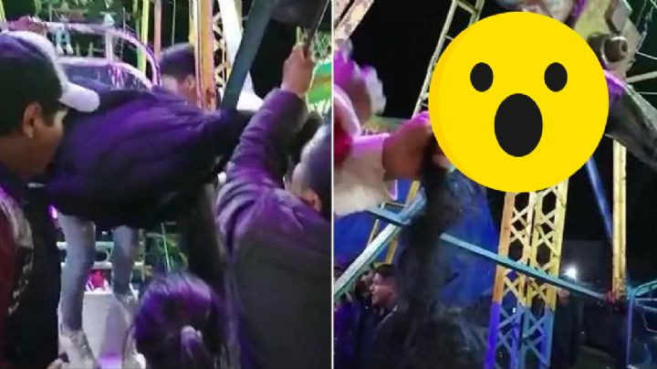 Mujer queda atrapada del cabello en rueda de la fortuna en Chiapas | VIDEO