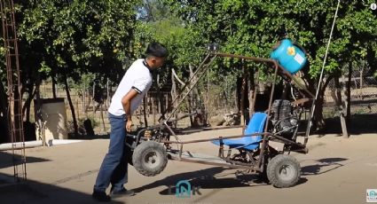 Estudiante de Conalep construye su propio auto para ir a la escuela | VIDEO