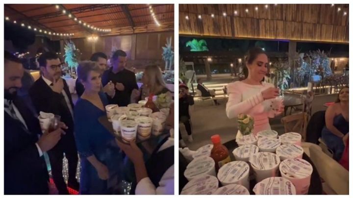 Sorprenden novios en su boda al ofrecer sopas Maruchan a los trasnochadores | VIDEO