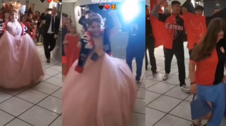 Quinceañera hace fiesta temática con los colores del Atlas, su equipo favorito | VIDEO