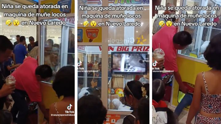 Nuevo Laredo: niña se queda atorada en máquina de Muñelocos en Paseo Reforma | VIDEO