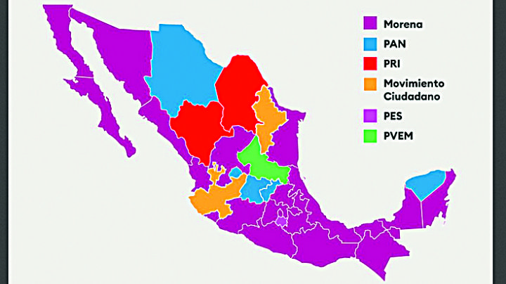 Morena gobernará 22 estados de México