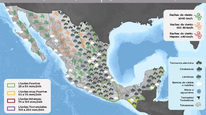 Hoy habrá granizada, lluvias y tormentas eléctricas, pronostica Conagua