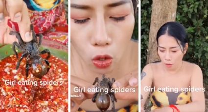 Mujer sorprende al comer tarántulas vivas en TikTok | VIDEO