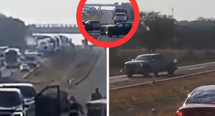 Captan a comando armado robando 6 camionetas pick up de tráiler nodriza | VIDEO