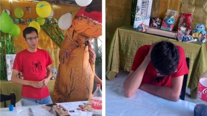 Ilusionado papá le hace fiesta de cumpleaños a su niño; su exesposa no se lo presta