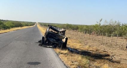 Hallan restos de tres personas calcinadas dentro de Jeep en Los Ramones, Nuevo León