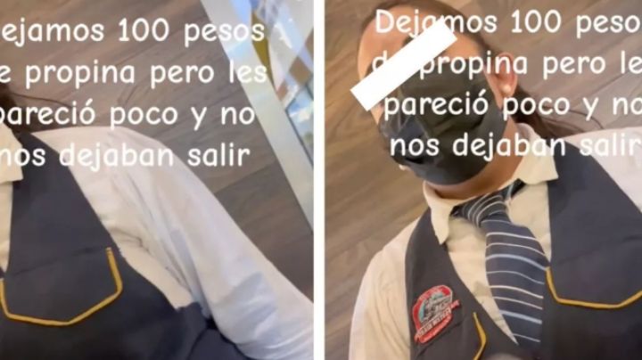 Mesera se queja por propina de 100 pesos y detiene a clientes  | VIDEO