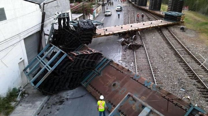 Descarrilamiento del tren en Monterrey, en la avenida Colón causa congestionamiento vial | VIDEO