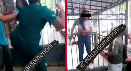 Enfermera le da paliza a mujer acusada de robo; la agarra a patadas | VIDEO