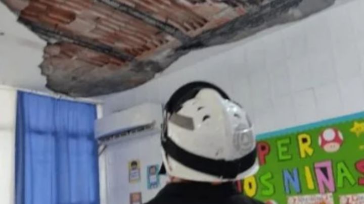 Cae concreto de techo en primaria y hay 4 niños lesionados