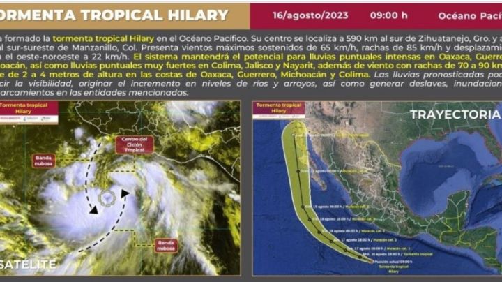 Tormenta Hilary avanza hacia costas mexicanas; esta es su trayectoria