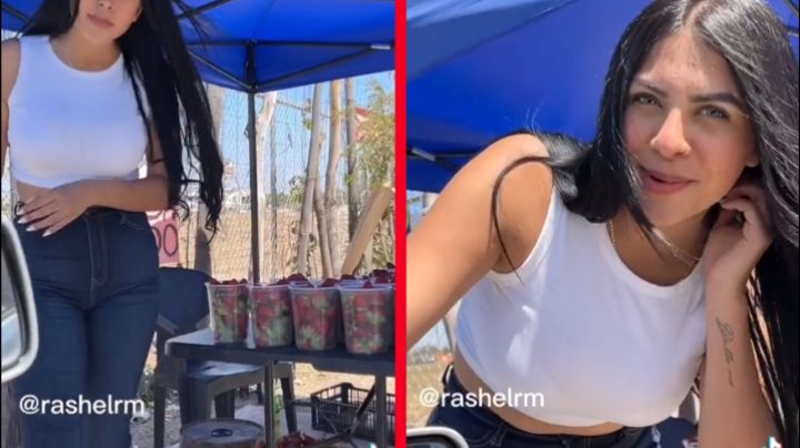 Hermosa vendedora de fresas alborota las redes sociales: "Las doy a 100, tres por 100"