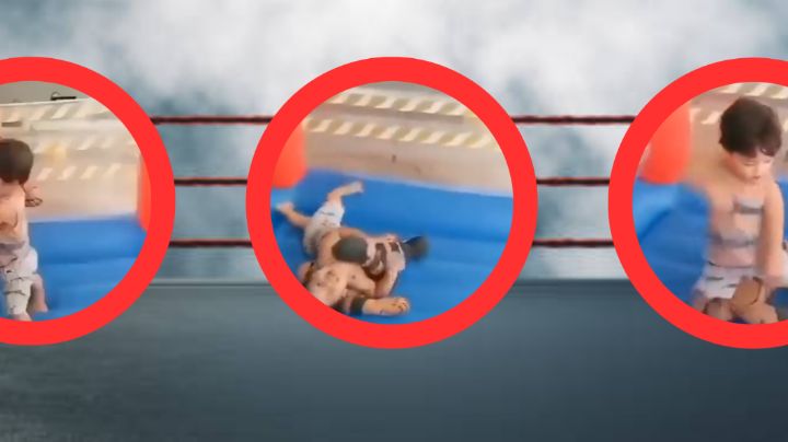 Tierno momento en el que un pequeño niño juega a ser un luchador | VIDEO