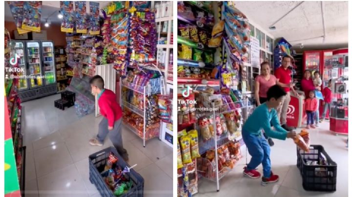Niños con promedio de 10 agarran por 30 segundos todo lo que quieren en una tiendita | VIDEO