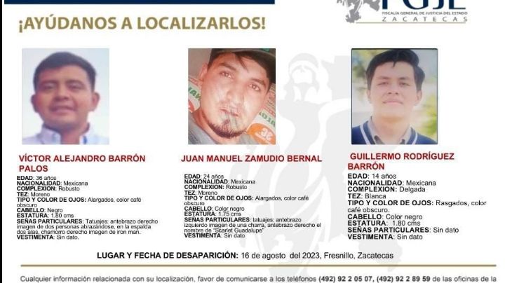 Desaparecen triatleta, su sobrino de 14 años y dos amigos en Fresnillo, Zacatecas