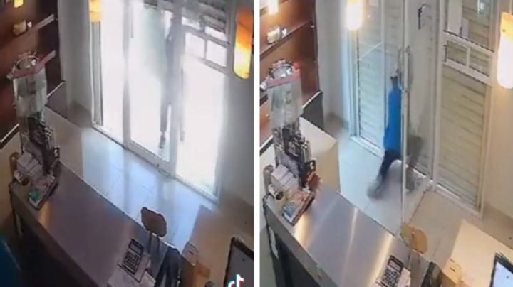 Valiente empleada deja encerrado a ladrón en pastelería | VIDEO