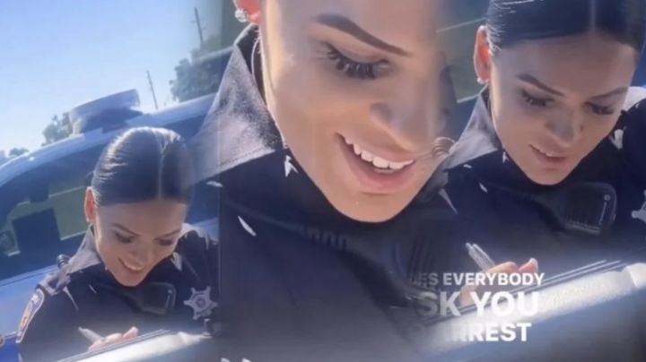Guapa mujer policía causa sensación al multar a hombre; él le hace pregunta curiosa | VIDEO