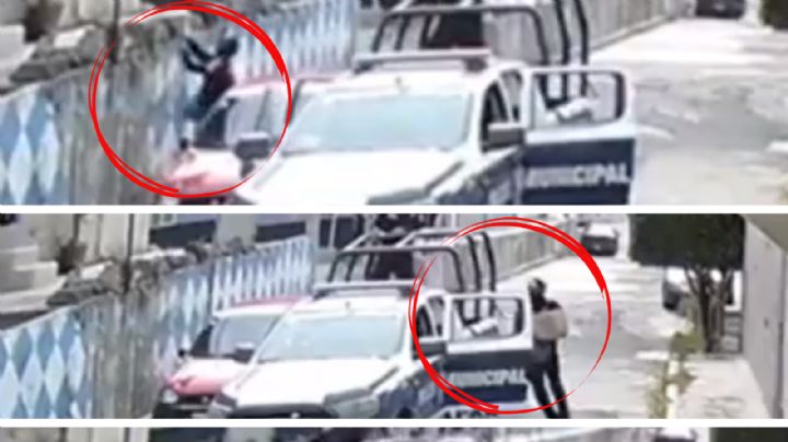 Captan a policía robando cartón de cerveza | VIDEO