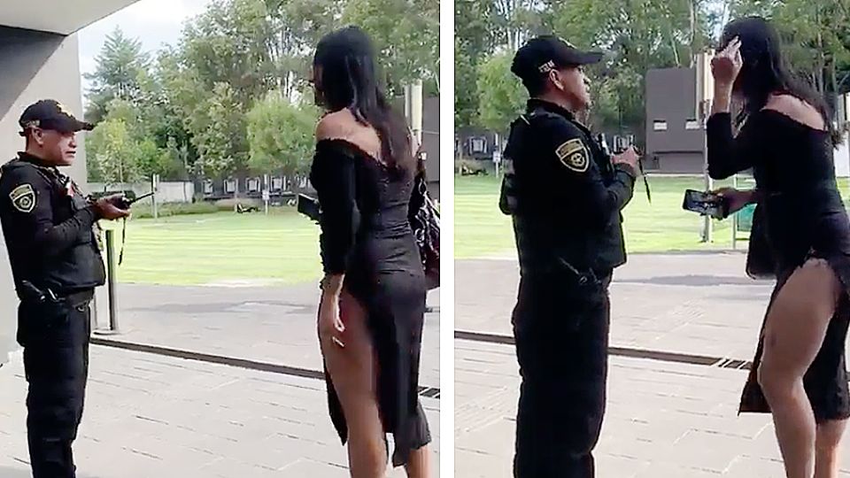 La mujer y el policía sostuvieron una acalorada discusión