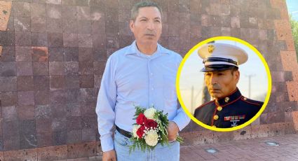 Reaparece 'soldado enamorado' en monumento de Nuevo Laredo