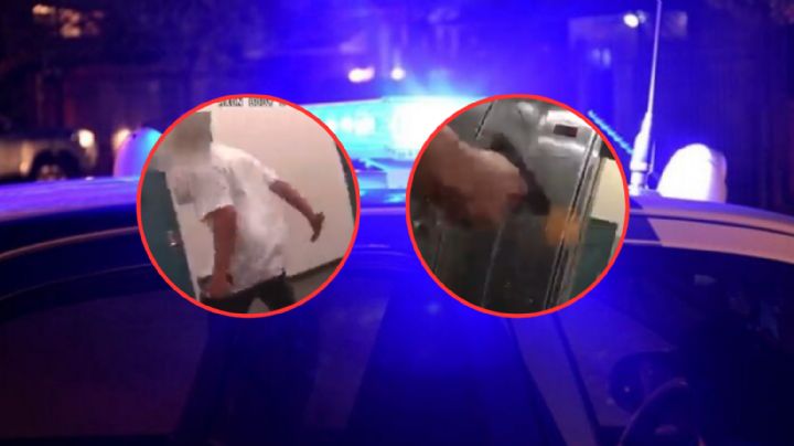 Momento en el que dos policías son arrinconados y abren fuego contra su agresor | VIDEO