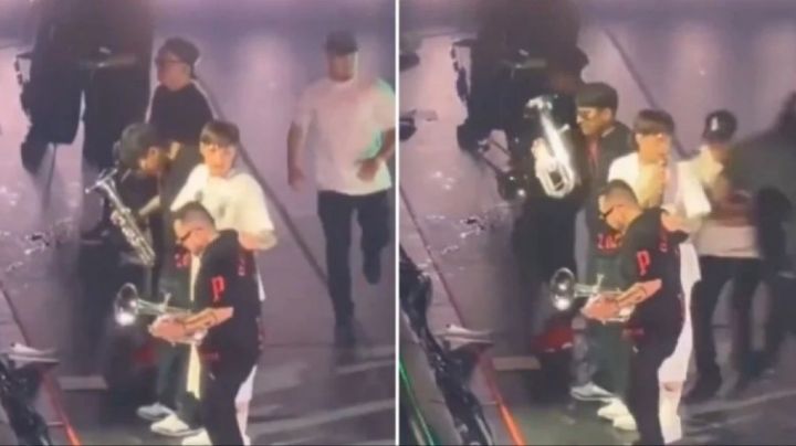 Seguidor de Peso Pluma 'es tacleado' al subir al escenario por guardia de seguridad | VIDEO