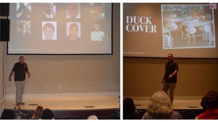 Huir y esconderse son las claves ante un suceso violento, aseguran expertos, en conferencia