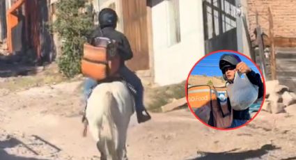 Repartidor de DiDi Food se hace viral por realizar entregas a caballo | VIDEO