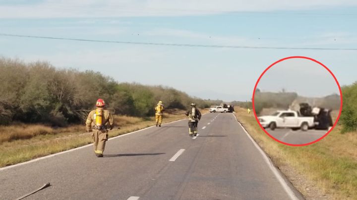 Fuerte volcadura en la carretera de Tamaulipas; diversas corporaciones se dieron cita en el sitio