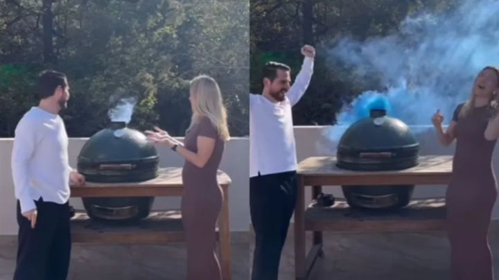 Pareja revela género de su bebé en una carnita asada; festejaron con tacos | VIDEO