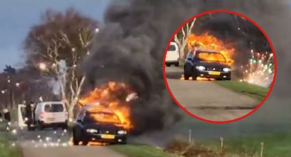 Joven enciende cigarrillo y su auto explota con 75 kilos de cohetes | VIDEO