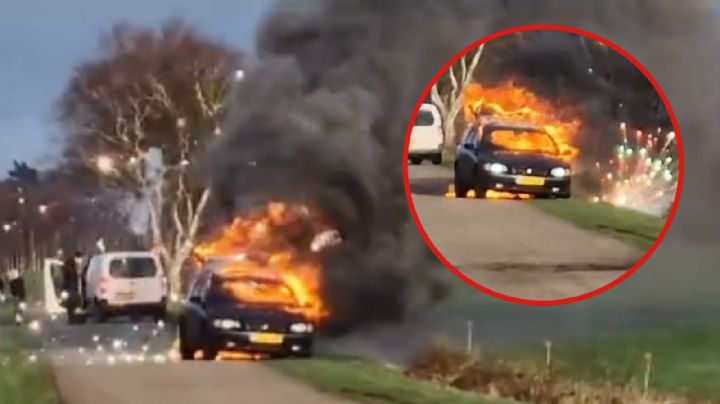 Joven enciende cigarrillo y su auto explota con 75 kilos de cohetes | VIDEO
