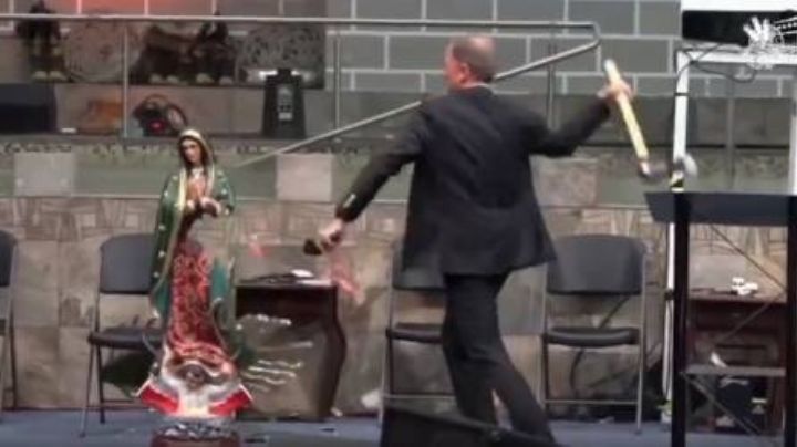Pastor destruye imagen de la Virgen de Guadalupe en vivo; provoca indignación en redes | VIDEO