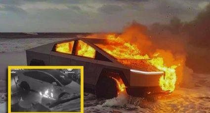 Auto Tesla se incendia violentamente en un garaje inundado por el huracán Helene | VIDEO