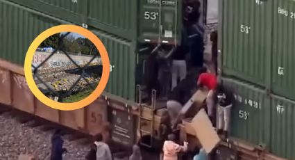 Decenas de ladrones saquean un vagón de tren en plena luz del día; hay 6 detenidos | VIDEO