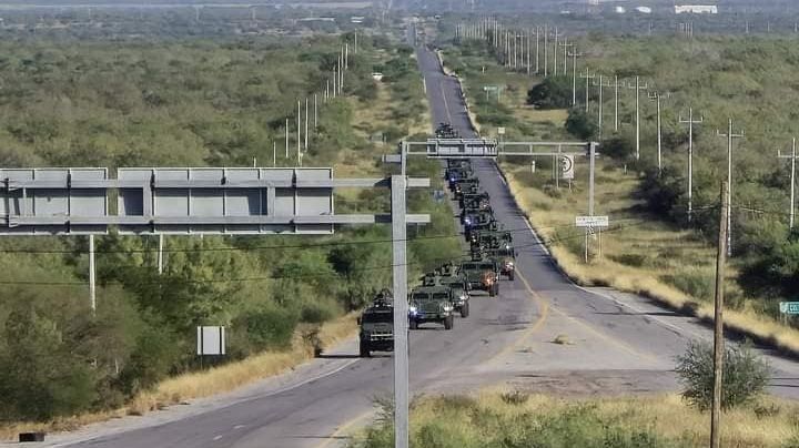 Refuerzan seguridad en Nuevo Laredo; llega contingente militar con nuevos vehículos blindados